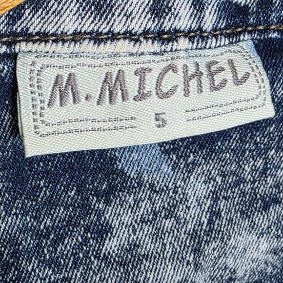 Y2K Acid Wash Distressed Denim Jumpsuit w Cut-outs, Bows & Woven Accents, sz 5 - Picture 12 of 14